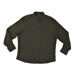 Marc Anthony Men's Button Down Shirt Brown Green Size 2XL Slim Fit Cotton